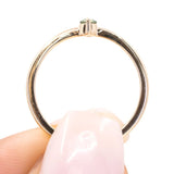 Dainty Micro Stacker - Green Sapphire & Diamond Stacking Ring in 14k Yellow Gold