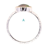 OVAL BEZEL SET ROSECUT OPAL RINGS IN 14K WHITE GOLD
