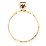 0.92ct Oval Sapphire Bezel Set Ring with Organic Alluvial Band In 14k Yellow Gold