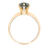 1.59ct Oval Montana Sapphire 6 Prong Evergreen Solitaire in 14K Yellow Gold