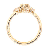 1.67ct Pear Montana Sapphire Low Profile Antique Diamond Cluster Ring in 14K Yellow Gold