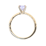 0.99ct Round Lilac Sapphire Evergreen Solitaire Ring in 14k Yellow Gold