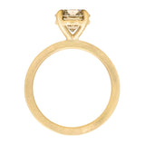 1.71ct Round Fancy Dark Green/Grey Diamond Flat Band 4 Prong Solitaire in 18k Yellow Gold