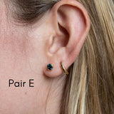 4.5-5mm Sapphire stud earrings in White, Yellow and Rose Gold