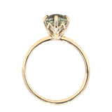 2.63ct Oval Geo Madagascar Sapphire Lotus Six Prong Solitaire in 14k Yellow Gold