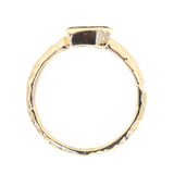 0.71ct Blue Geo Slice Sapphire Evergreen Low Profile Bezel Solitaire Ring in 14k Yellow Gold