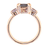 3.01ct Grey Spinel Three Stone Ring in 14k Rose Gold