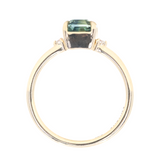 1.60ct Asscher Step Cut Sapphire and Diamond Low Profile Ring in 14k Yellow Gold