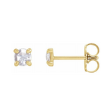 0.30ct Round Rosecut Four Prong Diamond Earrings in Solid Gold