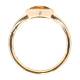 2.03ct Portrait cut Montana Sapphire Low Profile Bezel Set Split Shank Solitaire in 14k Yellow Gold