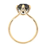 3.88ct Round Madagascar Sapphire Six Prong Split Shank Solitaire in 18k Yellow Gold