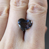 5.15CT HEART BURMA SPINEL, GREY WITH PURPLE, 12.08X10.44