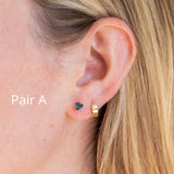 Trillion Sapphire Stud Earrings in 14k Yellow Gold