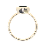 1.87ct Green Kite Sapphire Bezel Set Ring with Curved Diamond Band In 14k Yellow Gold