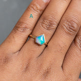 Bezel Set Rosecut Opal Rings in 14K Yellow Gold