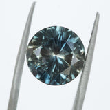 6.84ct GIA Round Montana Sapphire Six Prong Split Shank Solitaire in 18k Yellow Gold
