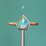 Bezel Set Rosecut Opal Rings in 14K Yellow Gold
