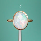 Bezel Set Rosecut Opal Rings in 14K Yellow Gold