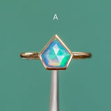 Bezel Set Rosecut Opal Rings in 14K Yellow Gold