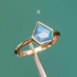 Bezel Set Rosecut Opal Rings in 14K Yellow Gold