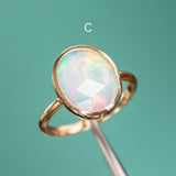 Bezel Set Rosecut Opal Rings in 14K Yellow Gold