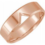 Inlet Wedding Band - Flat, Stackable 6mm Wedding Band in Recycled Gold