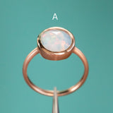 Oval Bezel Set Rosecut Opal Ring in 14k Rose Gold