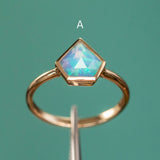 Bezel Set Rosecut Opal Rings in 14K Yellow Gold