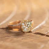 1.87ct Antique Old Mine Cut Diamond Low Profile 10-Prong Ring in 18K Rose Gold