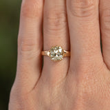 1.87ct Antique Old Mine Cut Diamond Low Profile 10-Prong Ring in 18K Rose Gold