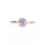 0.98ct Oval Purple Sapphire in 14k Plain Smooth 4-Prong Solitaire