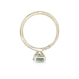 1.77ct Round Parti Ceylon Sapphire in 14k Yellow Gold French Set Diamond Solitaire