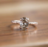 champagne diamond solitaire rose recycled gold handmade engagement ring