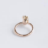 champagne diamond solitaire rose recycled gold handmade engagement ring
