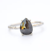 Rosecut black diamond ring in white gold by Anueva Jewelry