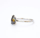 Rosecut black diamond ring in white gold by Anueva Jewelry