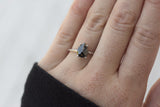 Rosecut black diamond ring in white gold by Anueva Jewelry