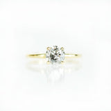 1.19ct Sparkling Dark Salt and Pepper Diamond in 18k Classic Solitaire