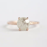 rosecut grey diamond galaxy diamond rose gold hand carved dainty engagement ring