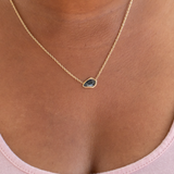 1.60ct Sapphire Bezel Set Necklace In 14k Yellow Gold