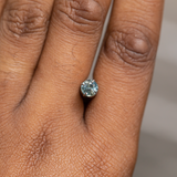 0.75CT BRILLIANT ROUND MADAGASCAR SAPPHIRE, PARTI AQUA WITH YELLOW, 5.31X3.63MM, UNTREATED