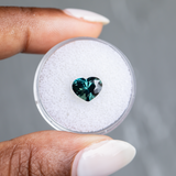 2.52CT HEART MADAGASCAR SAPPHIRE, MEDIUM TEAL GREEN, 8.84X7.14X5.64MM, UNHEATED
