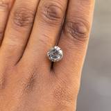 3.46CT ROUND SALT AND PEPPER DIAMOND, MOODY DARK GREY AND BLACK, 9.3X6.12MM