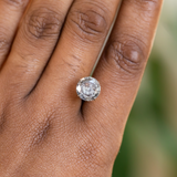 3.19CT ROUND SALT AND PEPPER DIAMOND, DARK GREY OPAQUE, 9.18X5.86MM