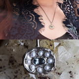 victorian spinel seed pearlys recycled gold mermaid handmade jewelry blue spinel pendant necklace