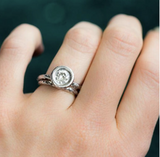 Evergreen Chunky Bezel Solitaire, Stackable - Setting