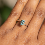 0.95CT Baguette Tanzania Sapphire, Minty Green Soft Teal, 7.44x4.26x2.71MM, UNHEATED