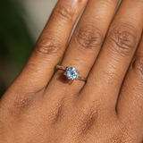 1.03CT Round Madagascar Sapphire, White Grey Sky Blue, 6.00x6.00x3.67MM, UNHEATED