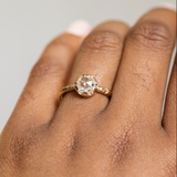 0.88ct Rosecut Moissanite Low Profile Six Prong Evergreen Solitaire in 14k Yellow Gold