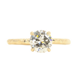 1.11ct Round Salt And Pepper Diamond Evergreen Solitaire in 14k Yellow Gold